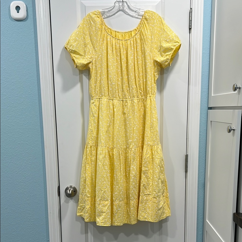 Yellow & White Womens Dress